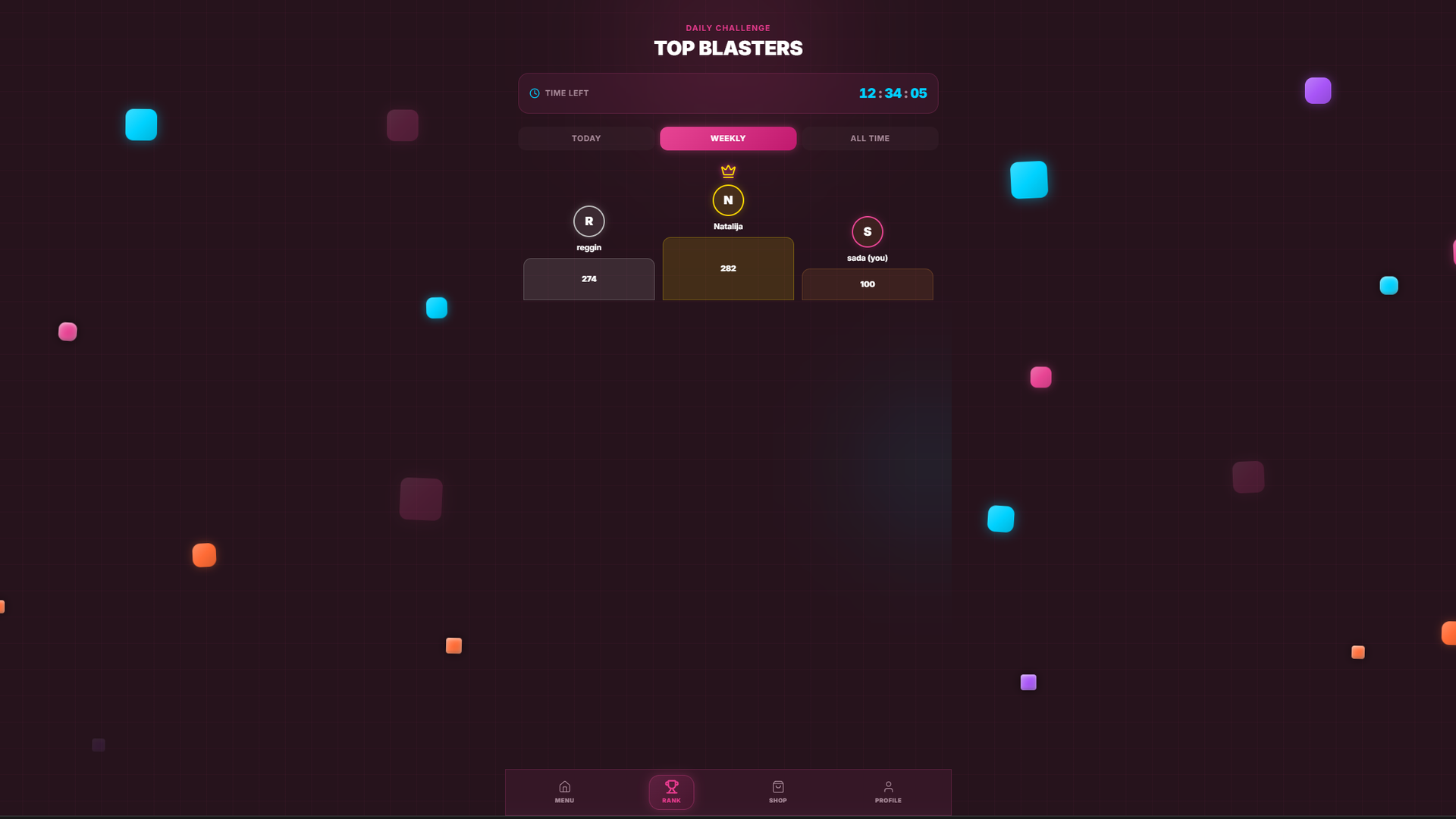 Daily Challenge leaderboard